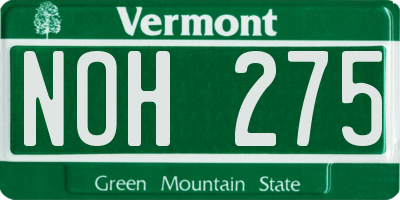 VT license plate NOH275