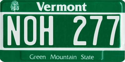 VT license plate NOH277