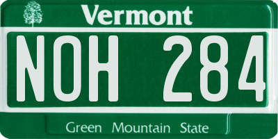 VT license plate NOH284