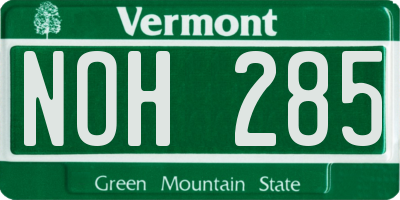 VT license plate NOH285