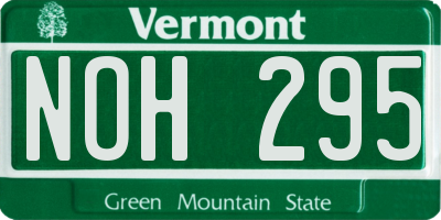VT license plate NOH295
