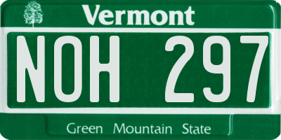 VT license plate NOH297