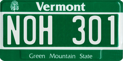 VT license plate NOH301