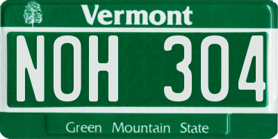 VT license plate NOH304