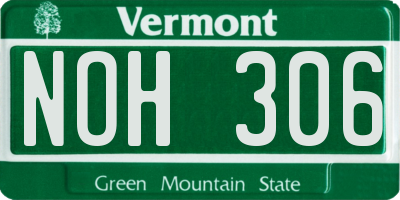 VT license plate NOH306