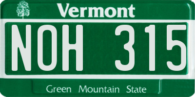 VT license plate NOH315