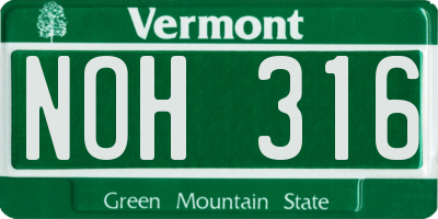 VT license plate NOH316