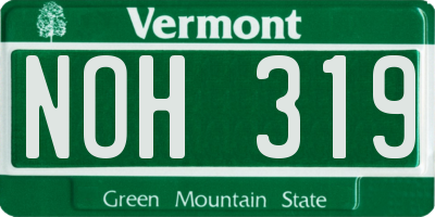 VT license plate NOH319