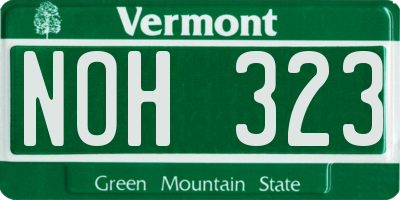 VT license plate NOH323