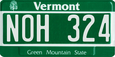 VT license plate NOH324