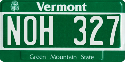 VT license plate NOH327