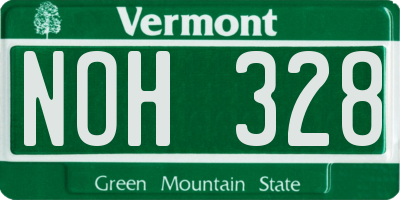 VT license plate NOH328