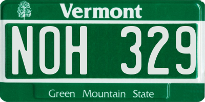 VT license plate NOH329