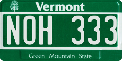 VT license plate NOH333
