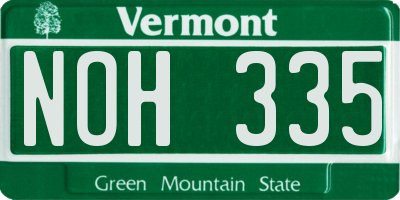 VT license plate NOH335