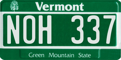 VT license plate NOH337