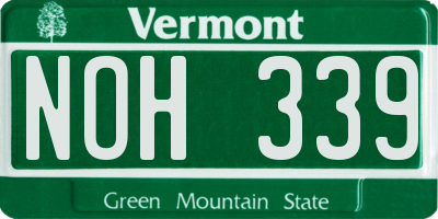 VT license plate NOH339