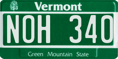 VT license plate NOH340
