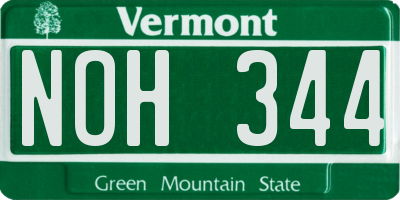VT license plate NOH344