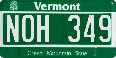 VT license plate NOH349