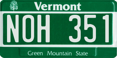 VT license plate NOH351