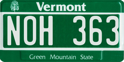 VT license plate NOH363