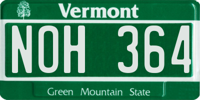VT license plate NOH364