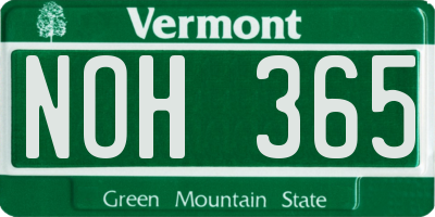 VT license plate NOH365