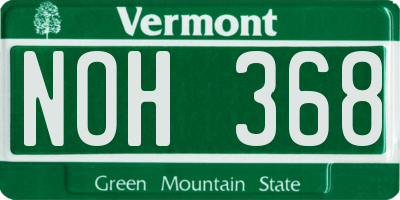 VT license plate NOH368
