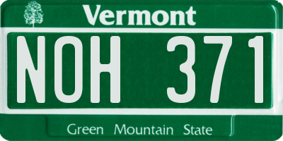 VT license plate NOH371
