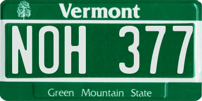 VT license plate NOH377