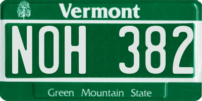 VT license plate NOH382