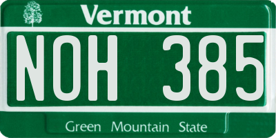 VT license plate NOH385