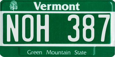 VT license plate NOH387