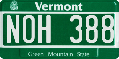VT license plate NOH388