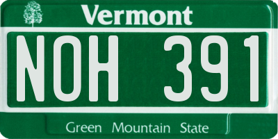 VT license plate NOH391