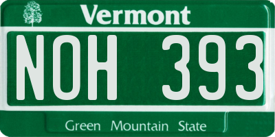 VT license plate NOH393