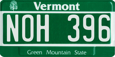 VT license plate NOH396