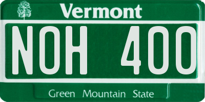VT license plate NOH400