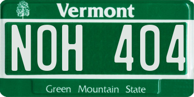 VT license plate NOH404