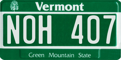 VT license plate NOH407
