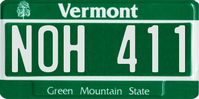 VT license plate NOH411