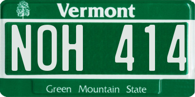 VT license plate NOH414