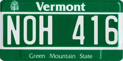 VT license plate NOH416