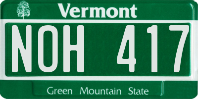 VT license plate NOH417