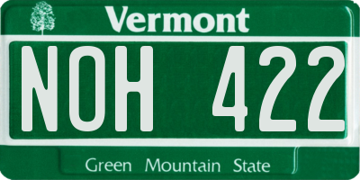 VT license plate NOH422