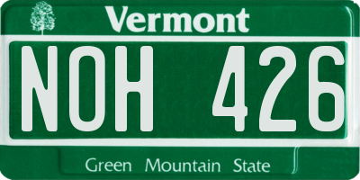 VT license plate NOH426