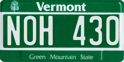 VT license plate NOH430