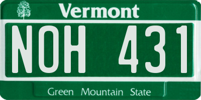 VT license plate NOH431