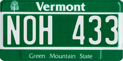 VT license plate NOH433